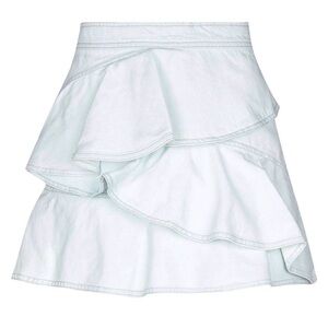 Chic Asymmetrical White Ruffle Skirt